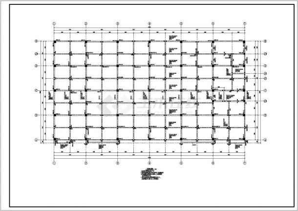 普通多层框架结构车间结构设计施工图-图一