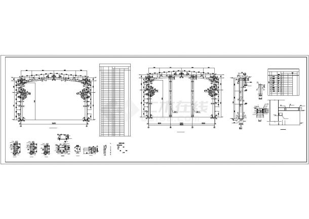 唐山某18米跨钢结构厂房图纸-图二