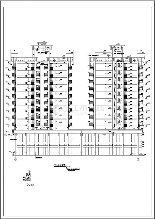 某地12层框剪将结构商住楼建筑方案图-图二