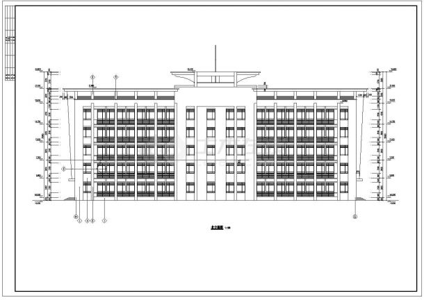 某地五层框架结构办公楼建筑设计施工图纸-图二