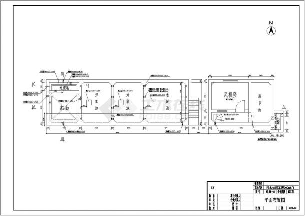 某单层厂房200T/D污水处理水池建筑结构设计图-图二
