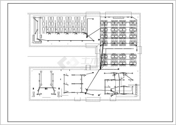 2423㎡小学三层食堂与宿舍综合楼电气施工图纸-图一
