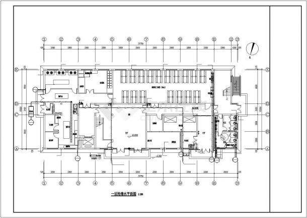 [湖北]3039.4㎡五层疗养院装修工程给排水施工图（甲级设计院）-图一