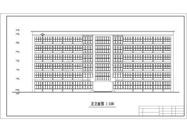 郑州市6240平方米人大附中框架结构六层综合办公楼建筑施工图-图一