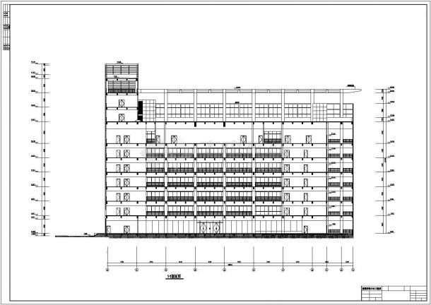 [襄樊]某8563平方米七层框架结构科研楼建筑扩初图（高40米）-图二