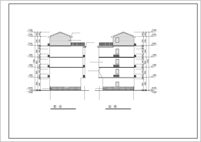 某四层混合结构私人四层住宅楼全套建筑结构设计图_图1