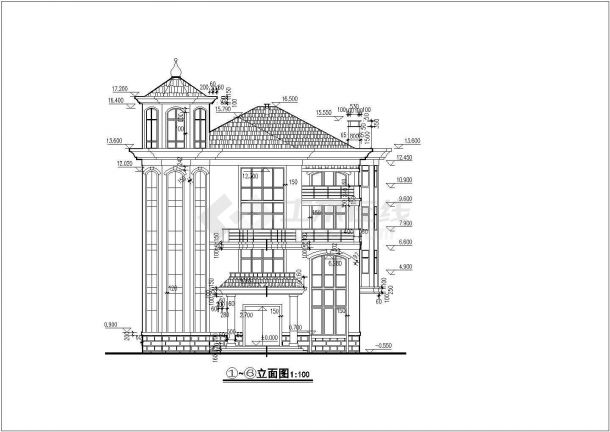 某地多层框架结构别墅建筑方案设计图-图一