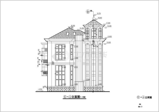 某地多层框架结构别墅建筑方案设计图-图二