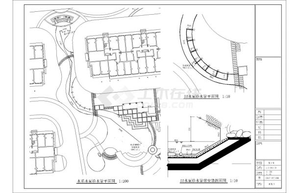 [天津]高档居住小区景观工程给排水施工图纸-图一