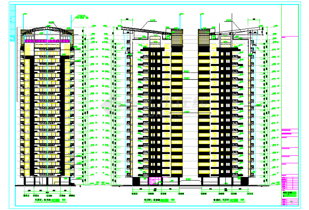 福建某十九层混合结构商住楼建筑结构图-图二