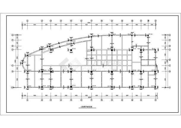 某框架结构五层综合楼结构设计施工图-图二
