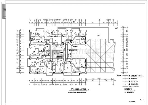 [四川]12000㎡十五层商住楼强弱电全套施工图纸-图一