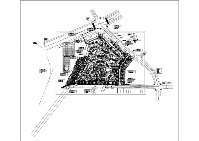 某城市住宅小区总平面规划设计方案图_图1
