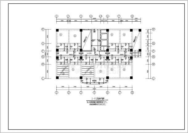 某十三层筏形基础框架剪力墙宾馆结构设计施工图-图一