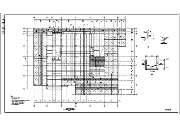 某十二层框架商业主体结构设计施工图（筏形基础）-图二