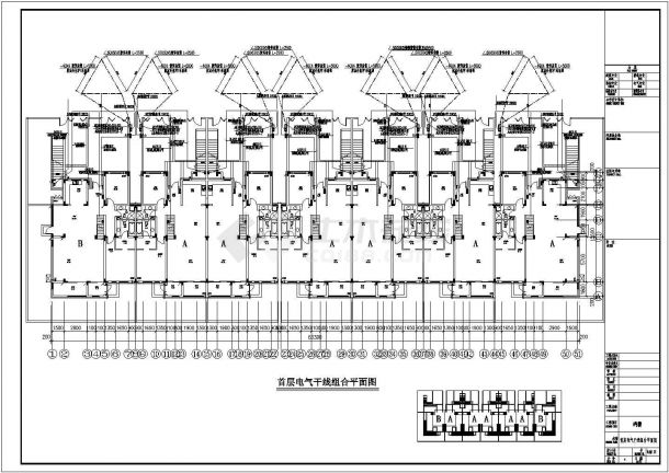 【天津】某四层框架结构住宅小区全套电气设计施工图-图一