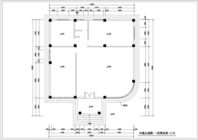 某地三层框架结构别墅（带夹层）室内装修设计施工图_图1
