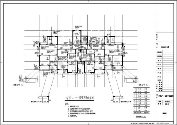 十一层剪力墙结构住宅楼结构设计施工图（6度抗震）-图一