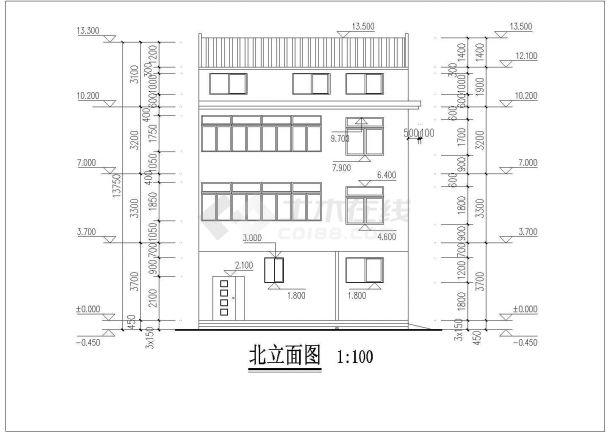 某地四层砖混结构住宅楼建筑设计施工图-图一