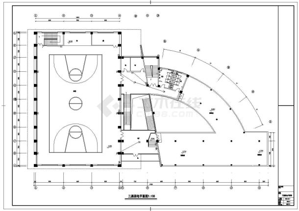 [北京]某4980㎡三层大学体育活动中心电气全套施工图纸-图一