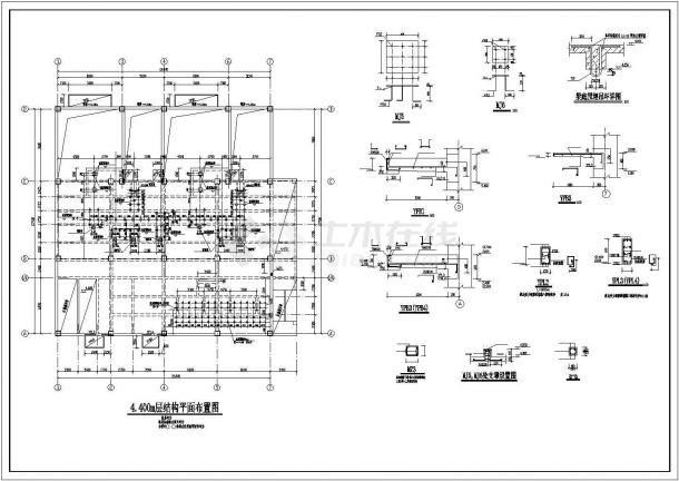 某两层框架结构110KV室内变电站结构设计图-图二