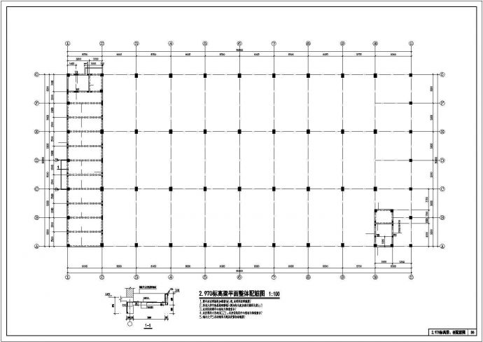 某6度抗震三层框架车间结构设计施工图_图1
