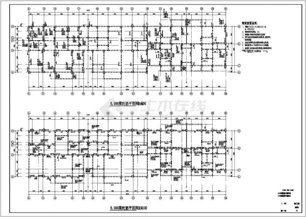 【都江堰】某六层桩基础框架住宅楼结构设计施工图-图二