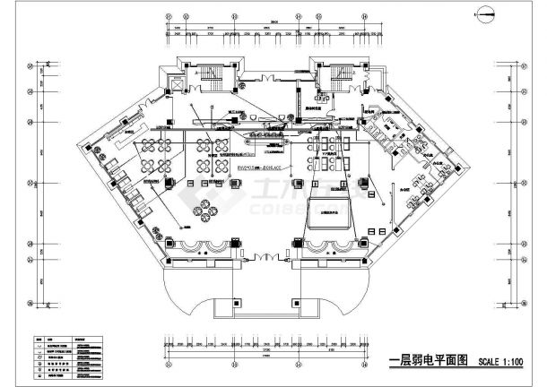 [安徽]2700㎡三层钢筋混凝土结构小区售楼中心全套电气施工图-图一