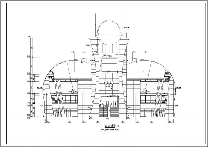 三层框架结构体育馆建筑设计施工图_图1