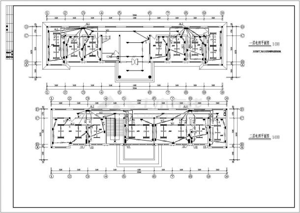 520平方米某两层办公楼电气设计施工图纸-图二