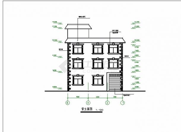 四层砖混结构别墅建筑全套施工图（主体三层，共37张图）-图二