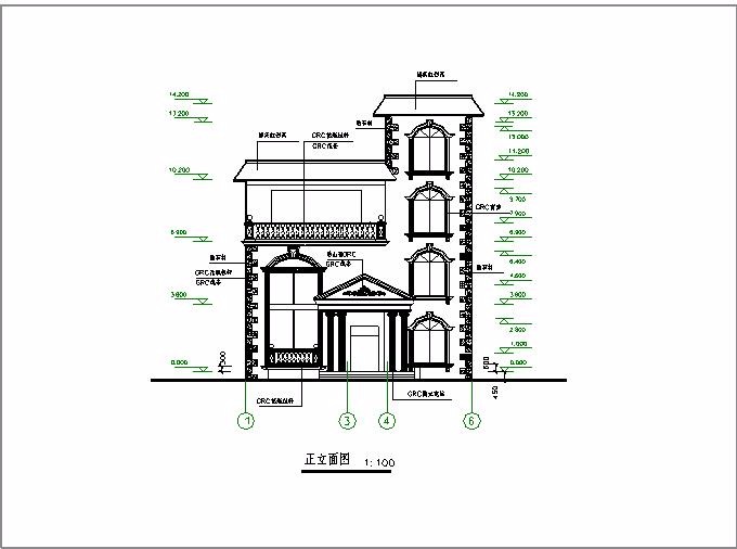 四层砖混结构别墅建筑全套施工图（主体三层，共37张图）