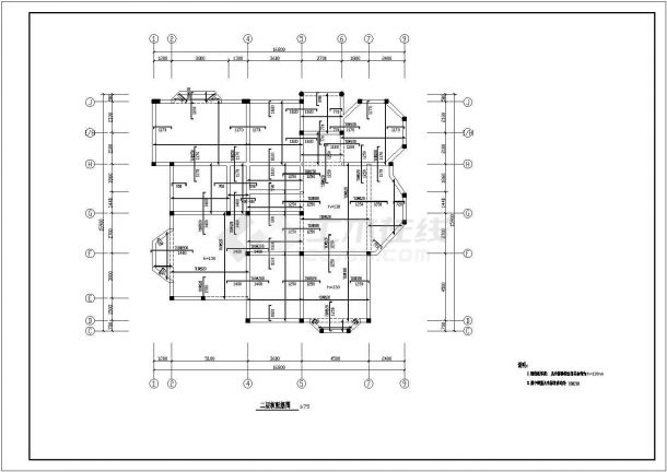 【上海】二层砖混结构独立别墅全套施工图（共12张图）-图二