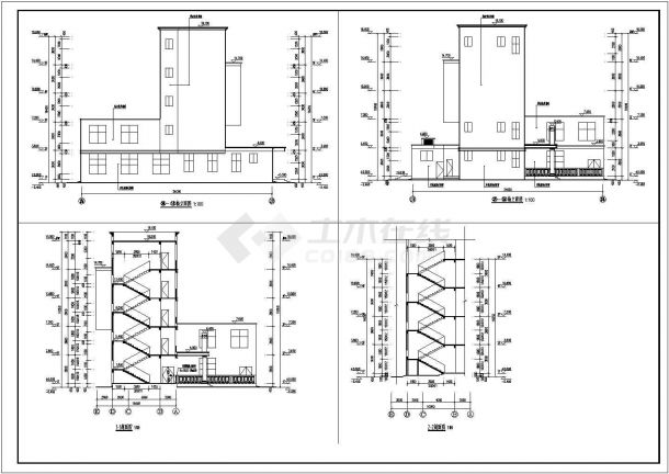 某地5层框架综合办公楼建筑设计方案图-图二