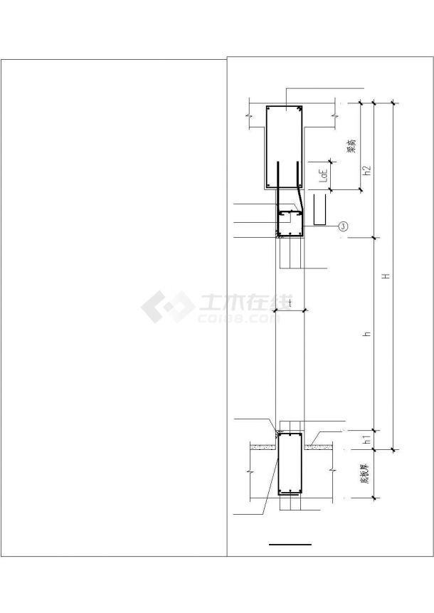 单扇防护密闭门门框墙结构施工CAD图-图二