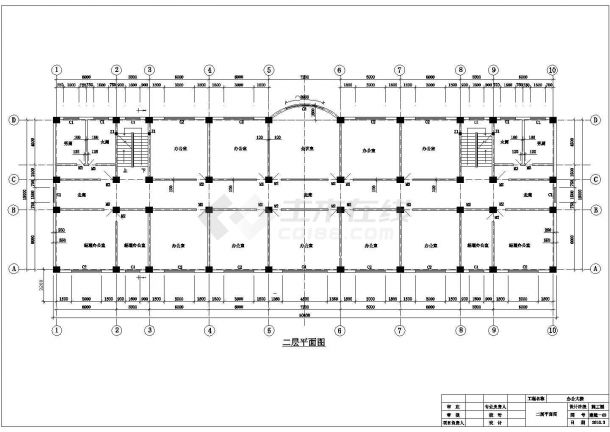 某三层框架结构办公楼结构设计施工图（筏形基础）-图二