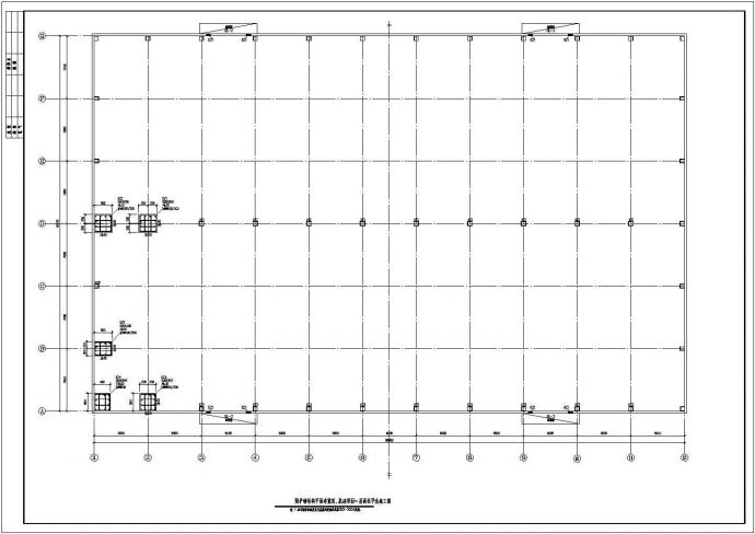某框排架双T板屋面工业厂房结构设计施工图（独立基础）_图1