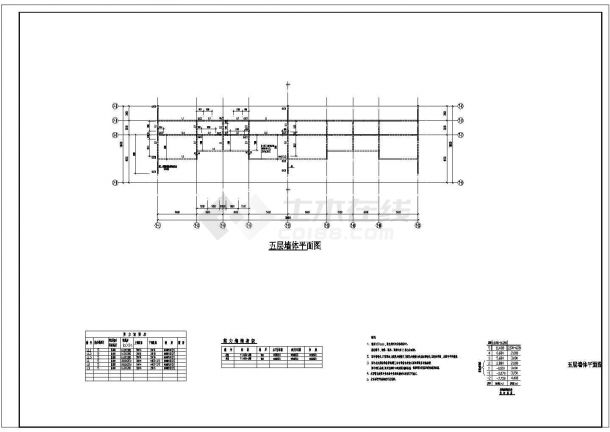 某五层剪力墙结构别墅结构设计施工图（筏形基础）-图一