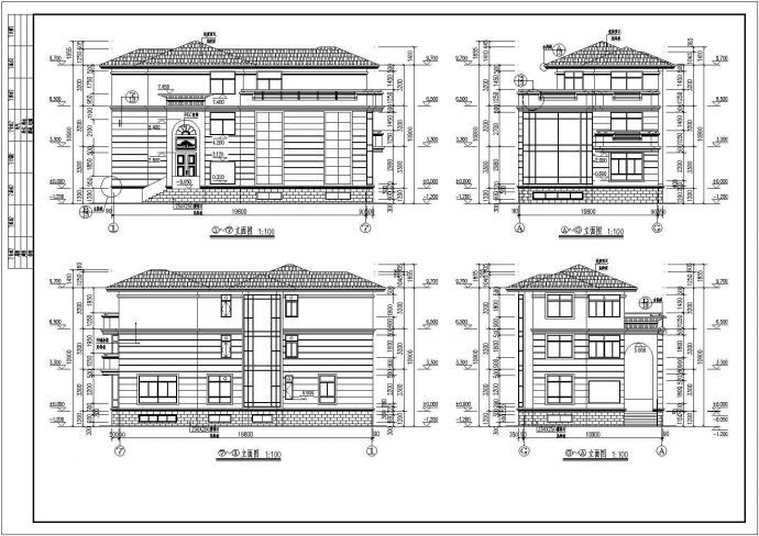 某3层框架单体别墅建筑设计施工图_图1