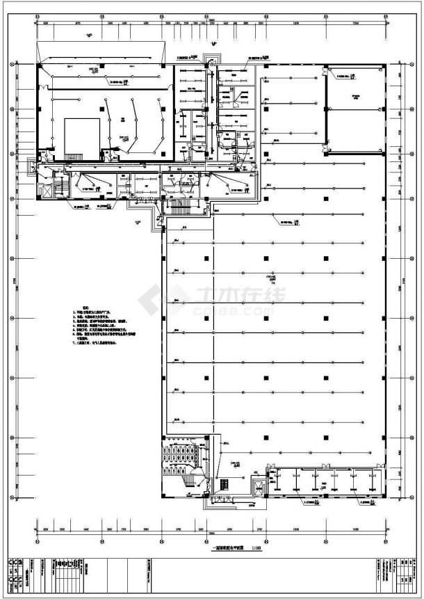 [贵州]四层知名药厂生产厂房强电施工图纸（含机房）-图二