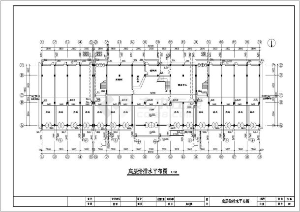 五层办公楼给排水雨水消防及空调冷凝水系统施工图-图一