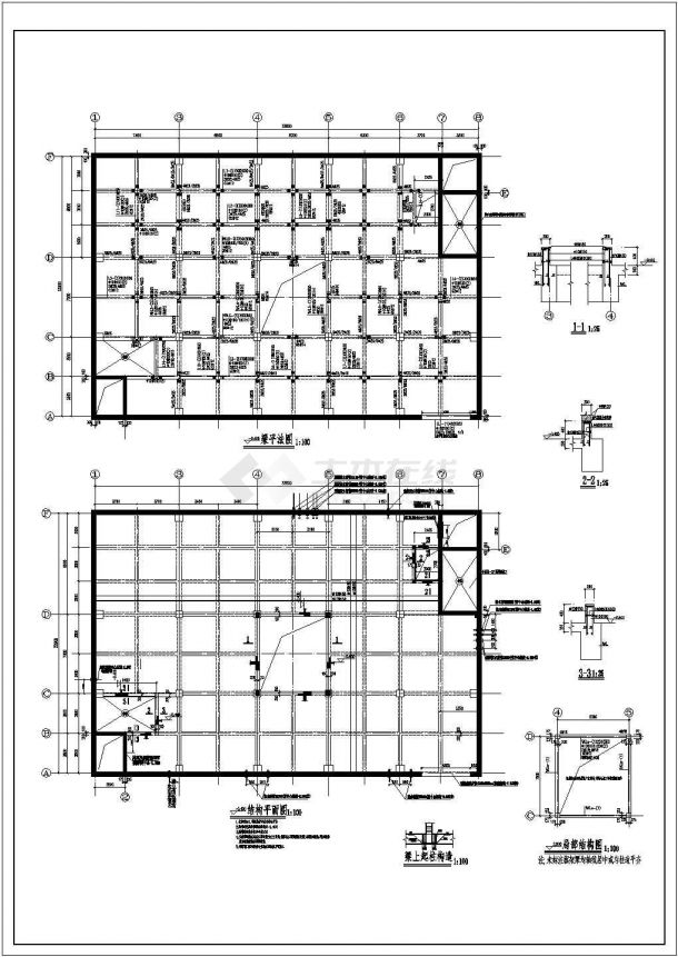 某地三层框架结构锅炉厂房全套结构图纸-图二