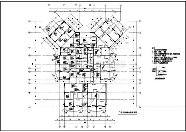 茶南28层住宅楼转换层以上梁板平面配筋图-图二