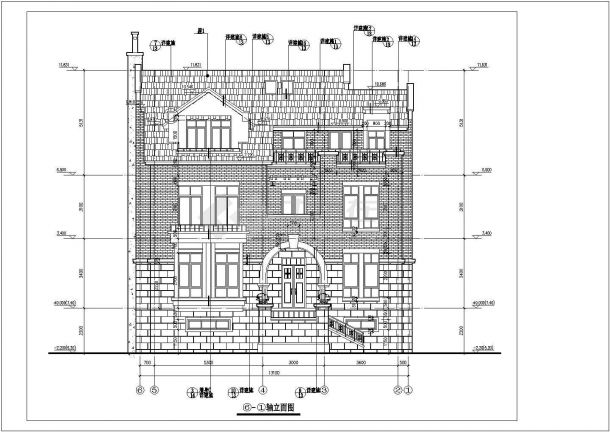 某地四层框架结构英伦风格别墅建筑设计施工图纸-图二