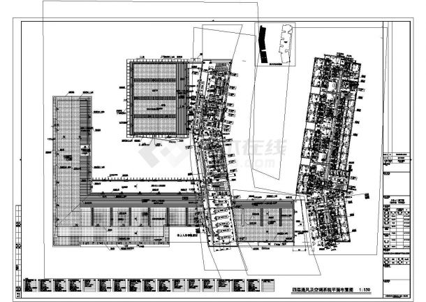三万平学院十一层教学楼中央空调设计全套施工图纸(地下一层，共42张)-图二