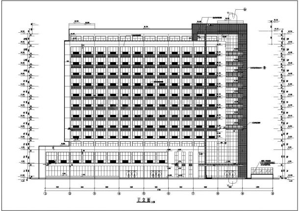 某地十三层框架结构高层办公楼建筑设计施工图纸-图一