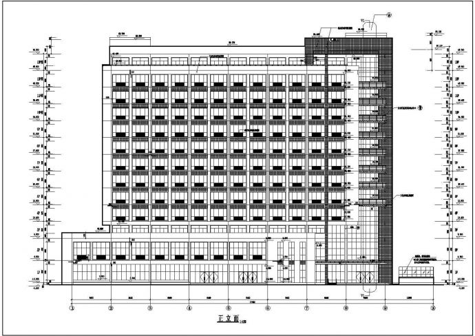 某地十三层框架结构高层办公楼建筑设计施工图纸_图1