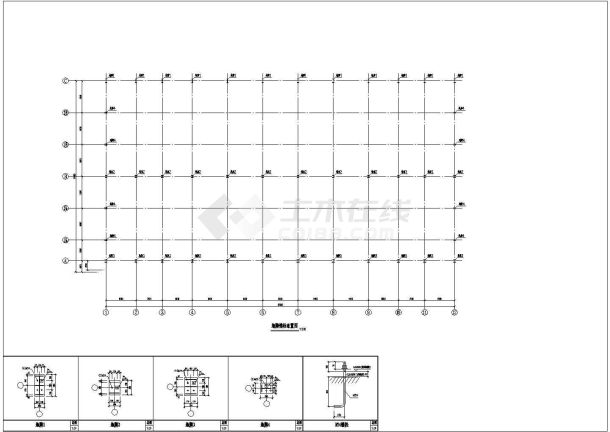 某4743平方米跨度51m钢结构厂房施工图纸与计算书-图二