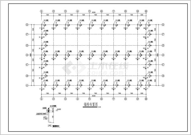 某跨度19米单层门式刚架厂房结构设计图（独立基础）-图二