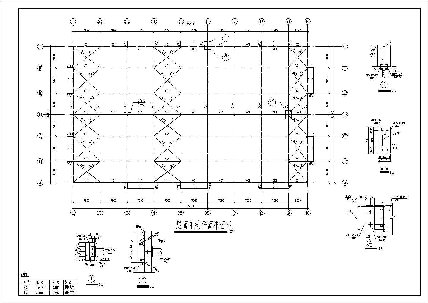 某跨度19米单层门式刚架厂房结构设计图（独立基础）